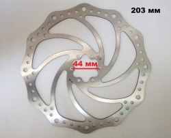 Диск тормозной / ротор 203 мм посадка 44 мм для велосипедного дискового тормоза Белая Церковь