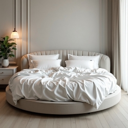 Комплект постільної білизни на Кругле ліжко Білий Чернигов
