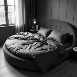 Комплект постільної білизни на Кругле ліжко Сірий Чернигов