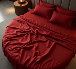 Комплект постільної білизни на Кругле ліжко Червоний Чернигов